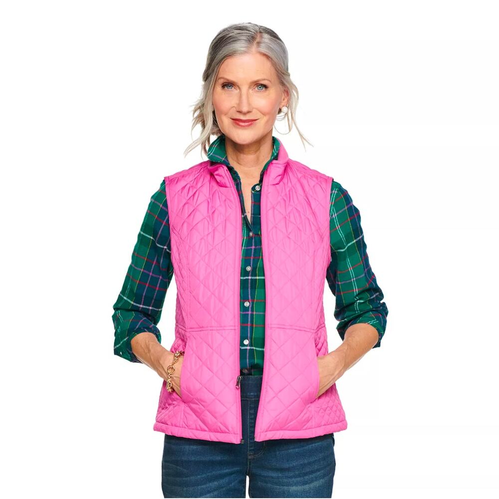 Croft & Barrow‎ Barbie Pink Quilted Puffer Vest